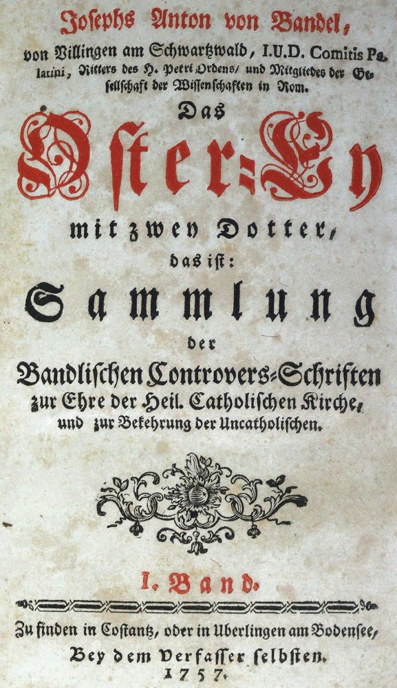 Große Abbildung Nr.1: 124-18 Bandel,J.A.v.: (Alte Drucke, Handschriften und Theologie)