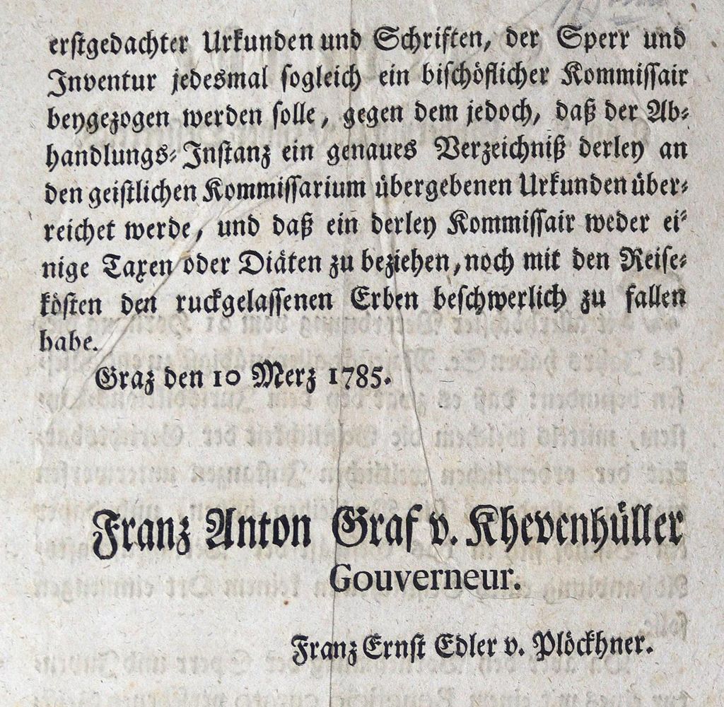 Große Abbildung Nr.3: 124-1804 Kurrenden.: (Österreich, Steiermark.)