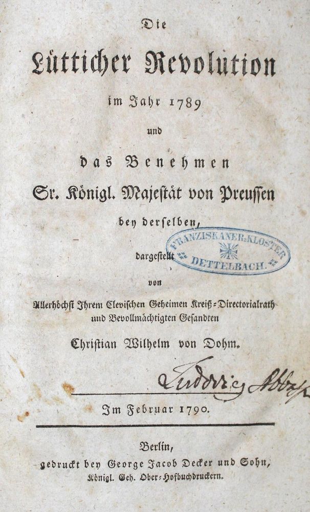 Große Abbildung Nr.1: 124-1864 Dohm,C.W.v.: (Verschiedene Länder - Geschichte)