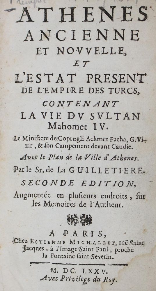Große Abbildung Nr.1: 124-1871 (Guillet de Saint-George, G.).: (Verschiedene Länder - Geschichte, Griechenland, Athen)