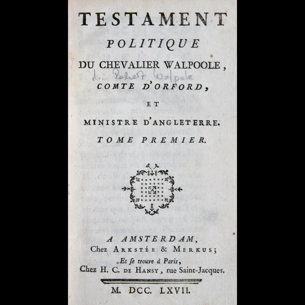 Große Abbildung Nr.1: 124-1883 Walpole,R.: (Verschiedene Länder - Geschichte, Grossbritannien)