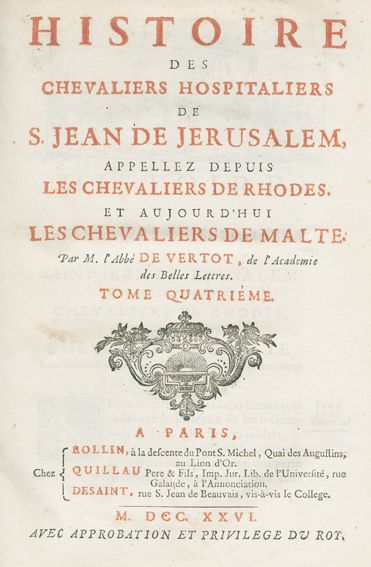 Große Abbildung Nr.1: 124-1894 Vertot,R.A.de.: (Verschiedene Länder - Geschichte, Malteserorden)