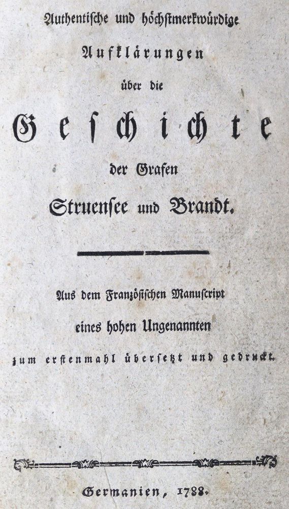 Große Abbildung Nr.1: 124-1911 (Falkenskjold,S.O.v.).: (Verschiedene Länder - Geschichte, Struensee)
