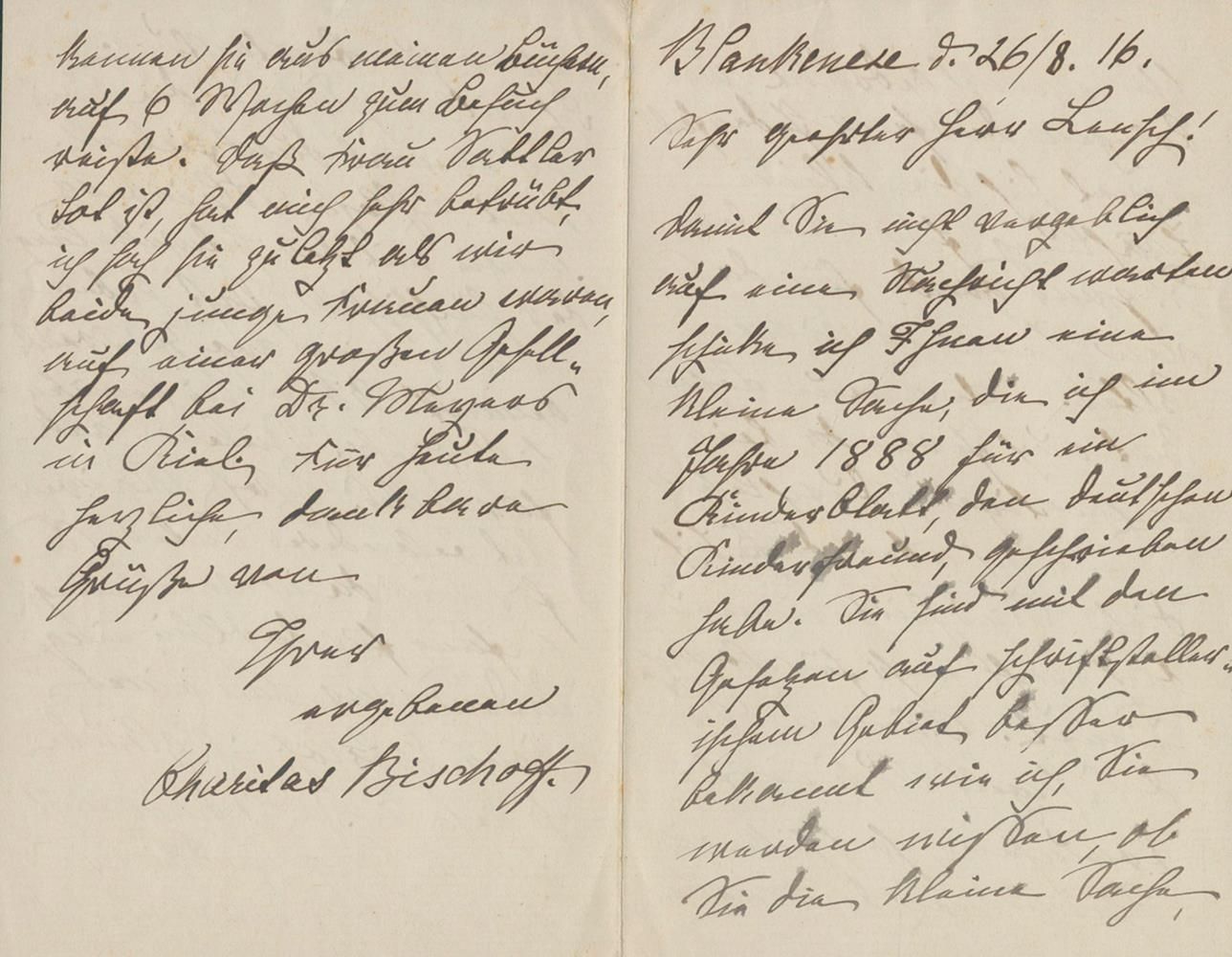 Große Abbildung Nr.1: 124-1928 Bischoff, Charitas,: (Autographen)