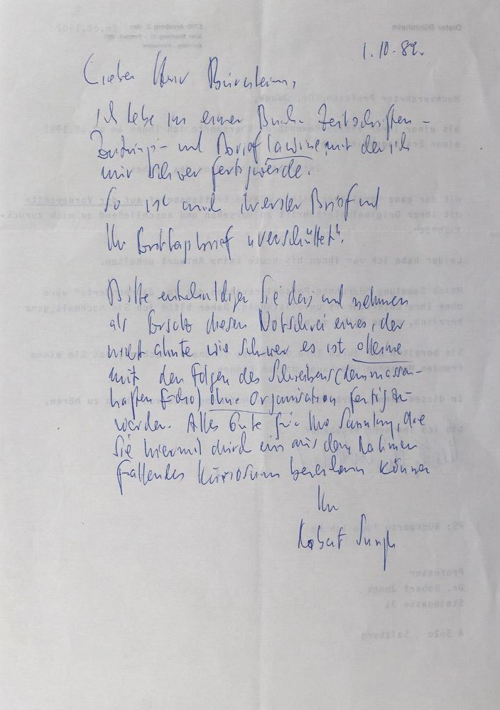 Große Abbildung Nr.1: 124-1941 Jungk, Robert: (Autographen)