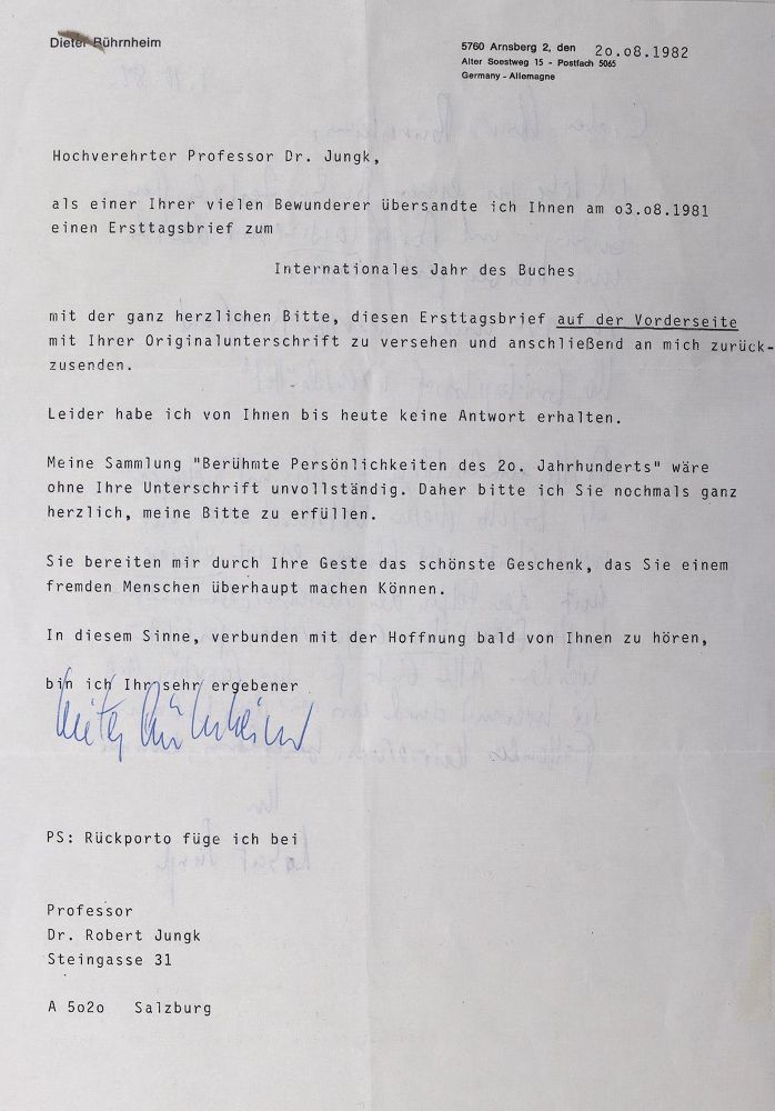 Große Abbildung Nr.2: 124-1941 Jungk, Robert: (Autographen)