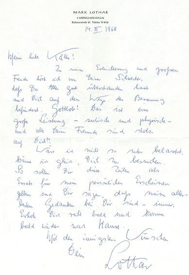 Große Abbildung Nr.1: 124-1946 Lothar, Mark,: (Autographen)