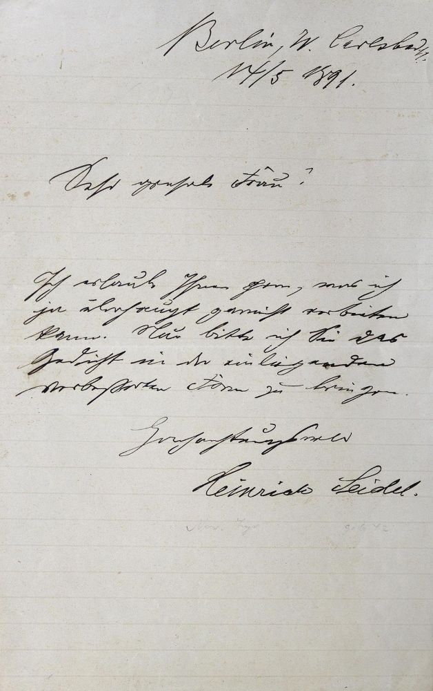 Große Abbildung Nr.1: 124-1957 Seidel, Heinrich: (Autographen)