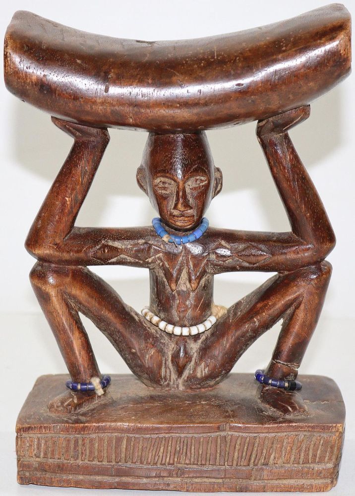 Große Abbildung Nr.1: 124-2025 Kopfstütze der Luba, Kongo,: (Afrika)