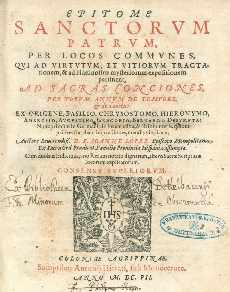 Große Abbildung Nr.1: 124-203 Lopez,I. (d.i. Juan).: (Alte Drucke, Handschriften und Theologie)