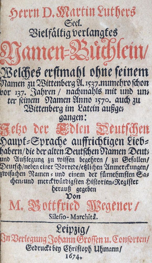Große Abbildung Nr.1: 124-210 Wegener,G.: (Luther)
