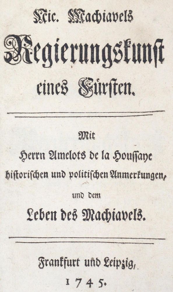 Große Abbildung Nr.1: 124-211 Machiavelli,N.: (Alte Drucke, Handschriften und Theologie)