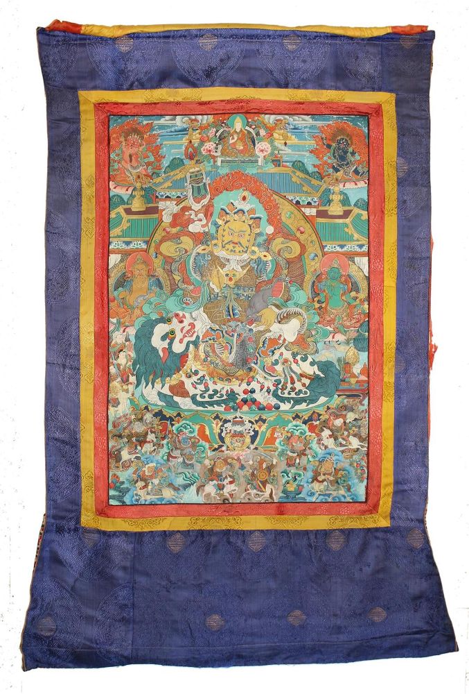 Große Abbildung Nr.1: 124-2153 Wohl Buddhistischer Kubera.: (Asiatika, Thangka)