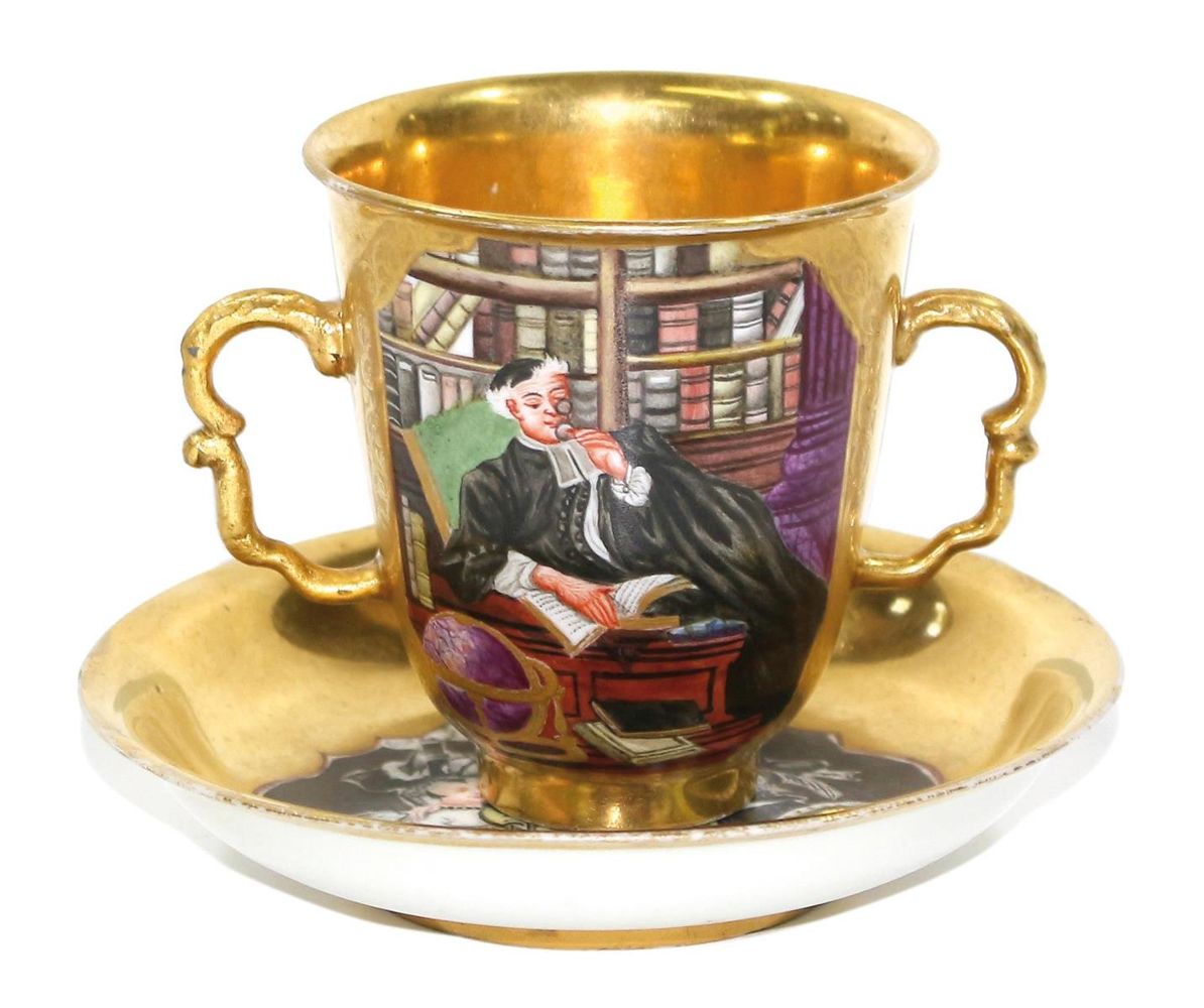 Große Abbildung Nr.1: 124-2198 Meissen Doppelhenkeltasse: (Porzellan u. Keramik, Meissen)
