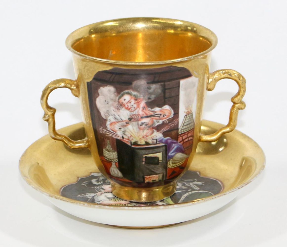 Große Abbildung Nr.4: 124-2198 Meissen Doppelhenkeltasse: (Porzellan u. Keramik, Meissen)