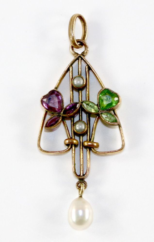 Große Abbildung Nr.1: 124-2218 Jugendstilanhänger.: (Schmuck, Anhänger)