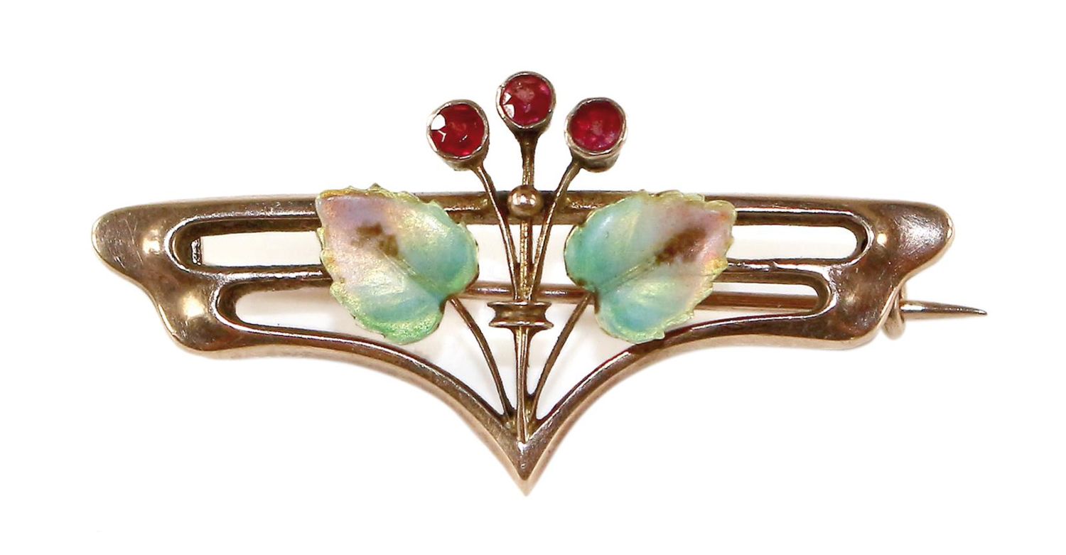 Große Abbildung Nr.1: 124-2247 Jugendstilbrosche Pforzheim: (Schmuck, Broschen)