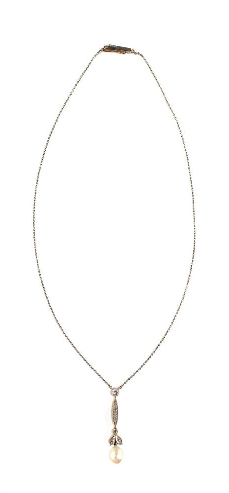 Große Abbildung Nr.1: 124-2257 Jugendstilcollier mit Brillanten: (Schmuck, Colliers)