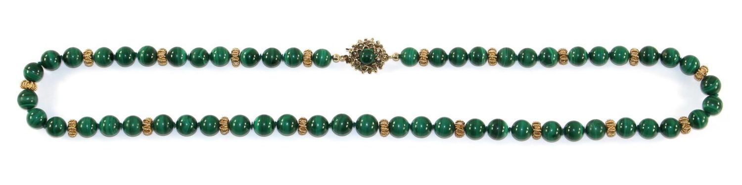 Große Abbildung Nr.1: 124-2260 Malachitkette mit 585: (Schmuck, Colliers)