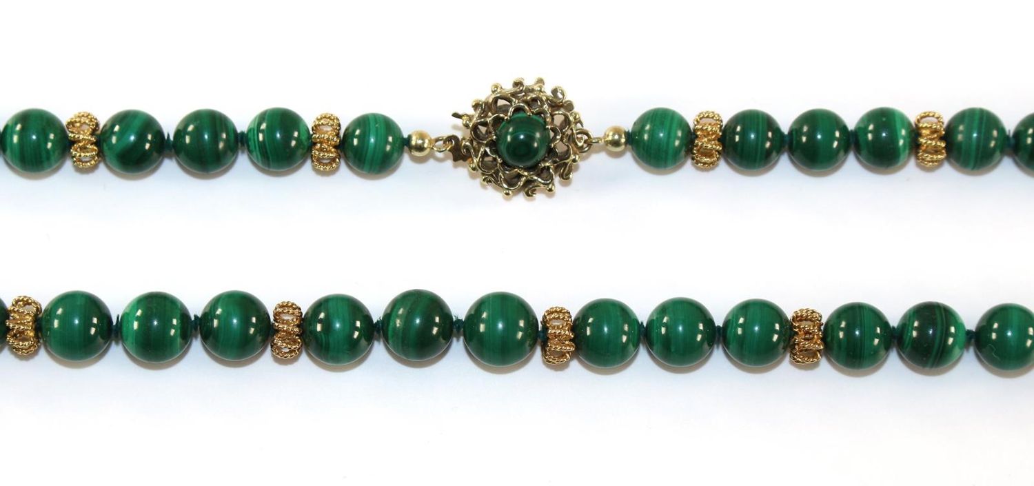 Große Abbildung Nr.2: 124-2260 Malachitkette mit 585: (Schmuck, Colliers)