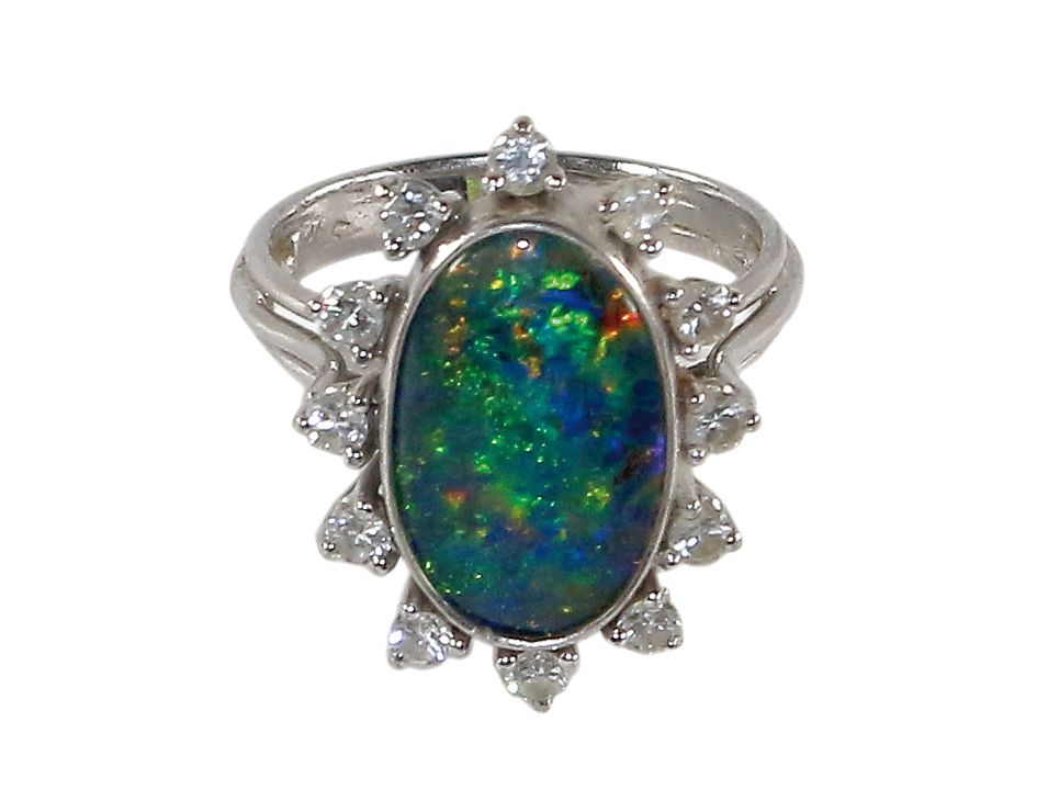 Große Abbildung Nr.1: 124-2278 Opalring 585 WG.: (Schmuck, Ringe)