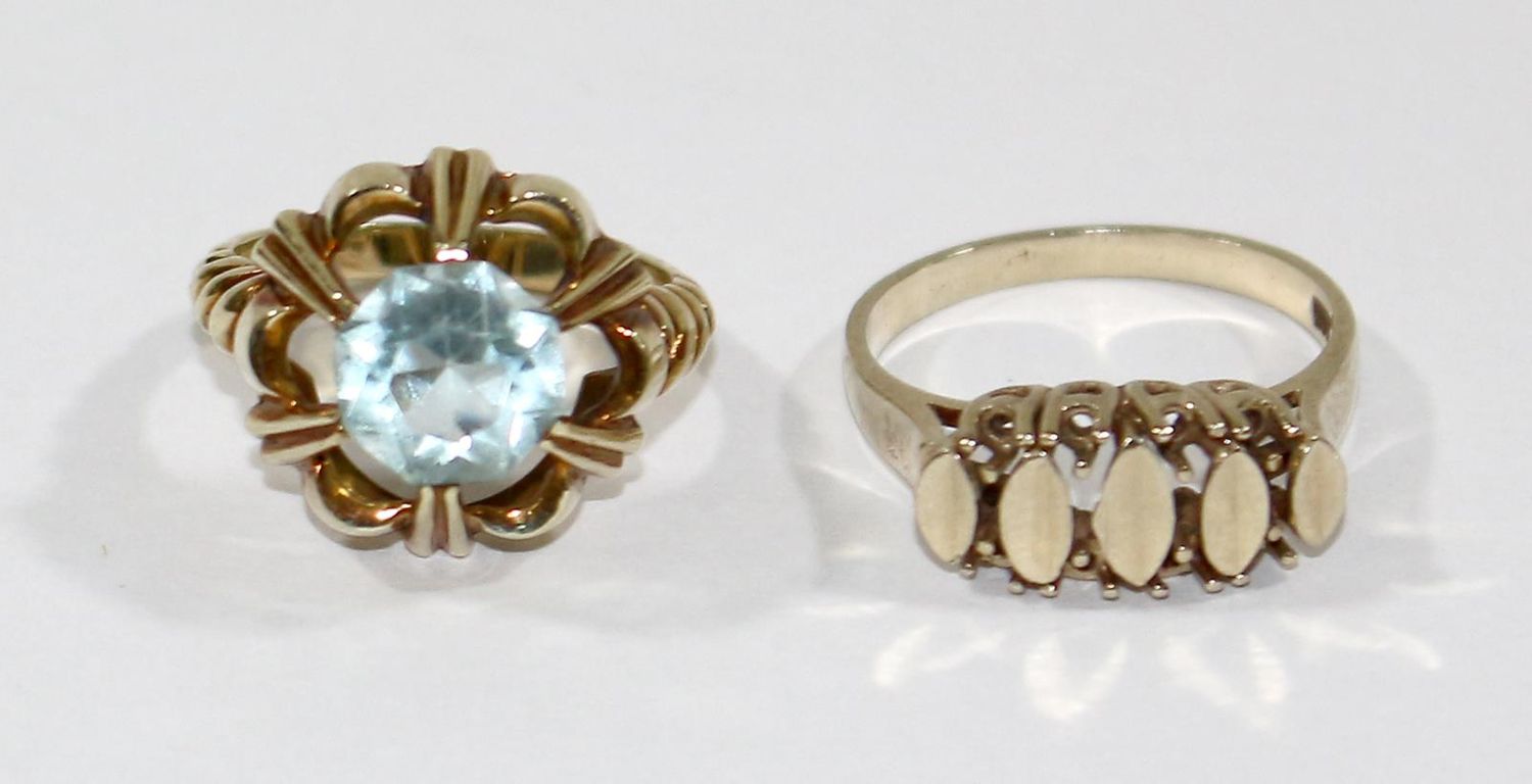 Große Abbildung Nr.1: 124-2279 Paar Damenringe 585 GG.: (Schmuck, Ringe)