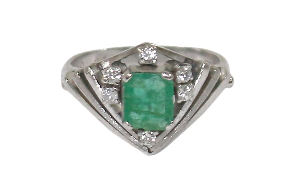 Große Abbildung Nr.1: 124-2282 Smaragdring Platin.: (Schmuck, Ringe)