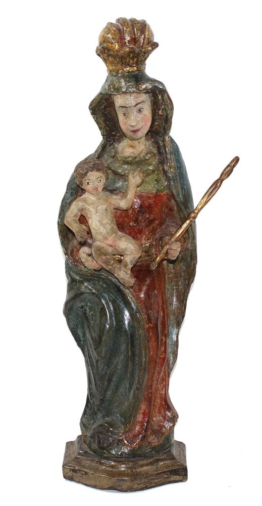 Große Abbildung Nr.1: 124-2370 Maria mit Jesuskind,: (Volkskunst, Religiöse Volkskunst)