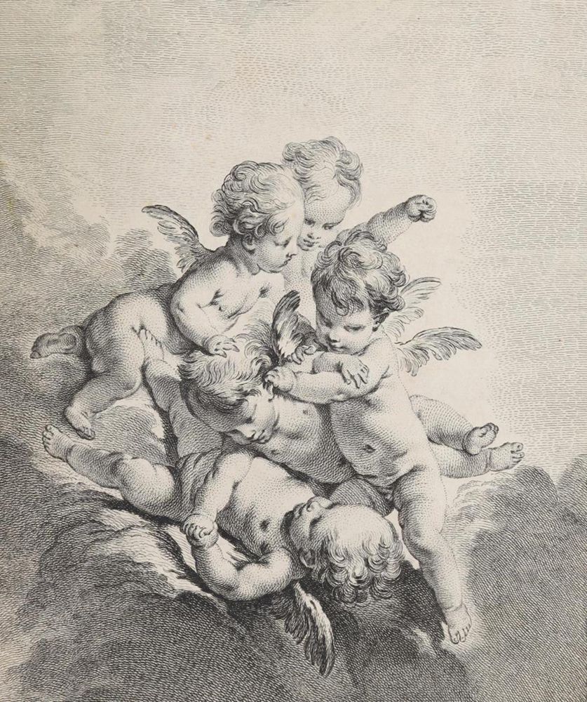 Große Abbildung Nr.1: 124-2866 Amoretten und Kinder.: (Künstlergraphik)
