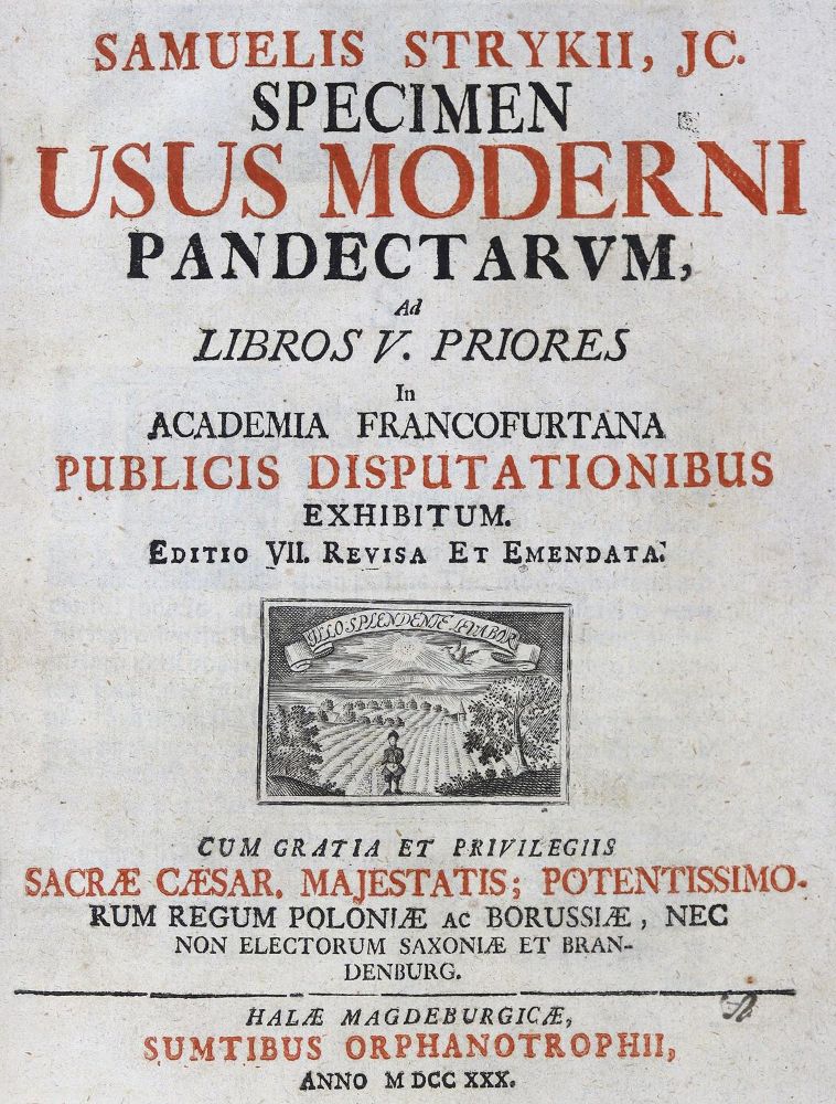 Große Abbildung Nr.2: 124-328 Stryk,S.: (Alte Drucke, Handschriften und Theologie)