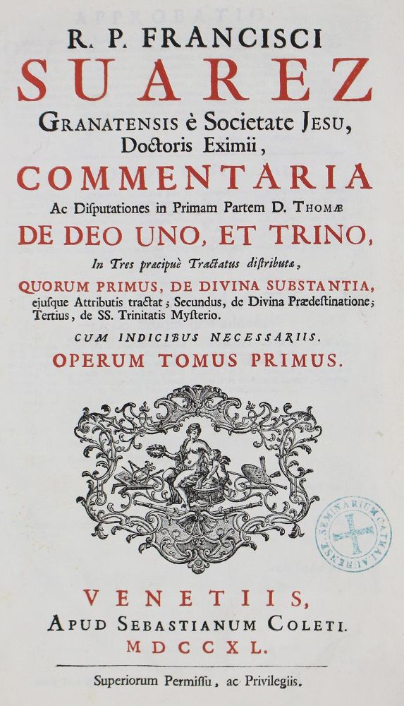 Große Abbildung Nr.1: 124-330 Suarez,F.: (Alte Drucke, Handschriften und Theologie)
