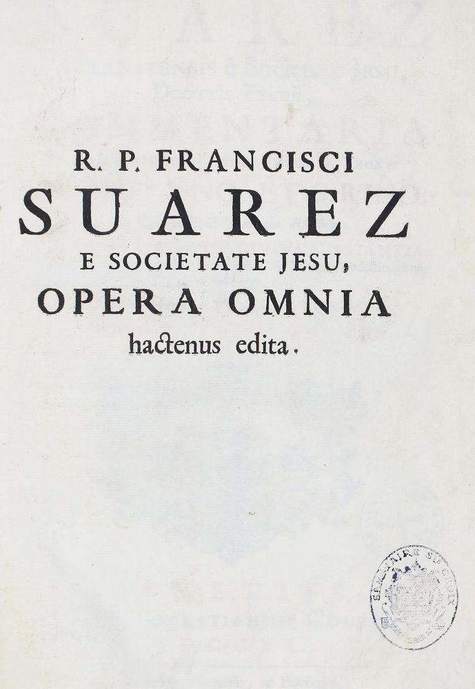 Große Abbildung Nr.2: 124-330 Suarez,F.: (Alte Drucke, Handschriften und Theologie)