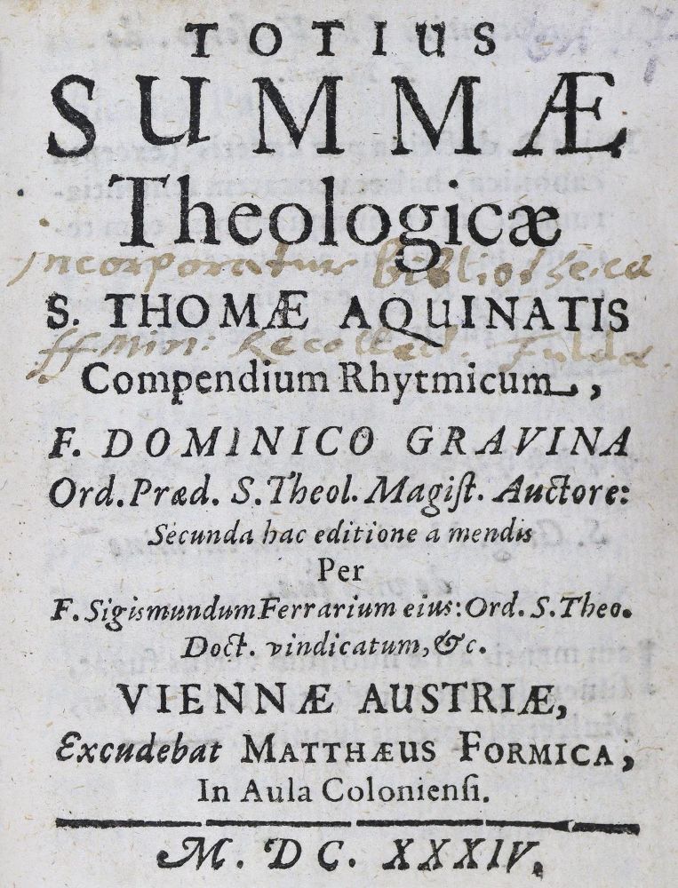 Große Abbildung Nr.1: 124-336 Thomas von Aquin.: (Alte Drucke, Handschriften und Theologie)