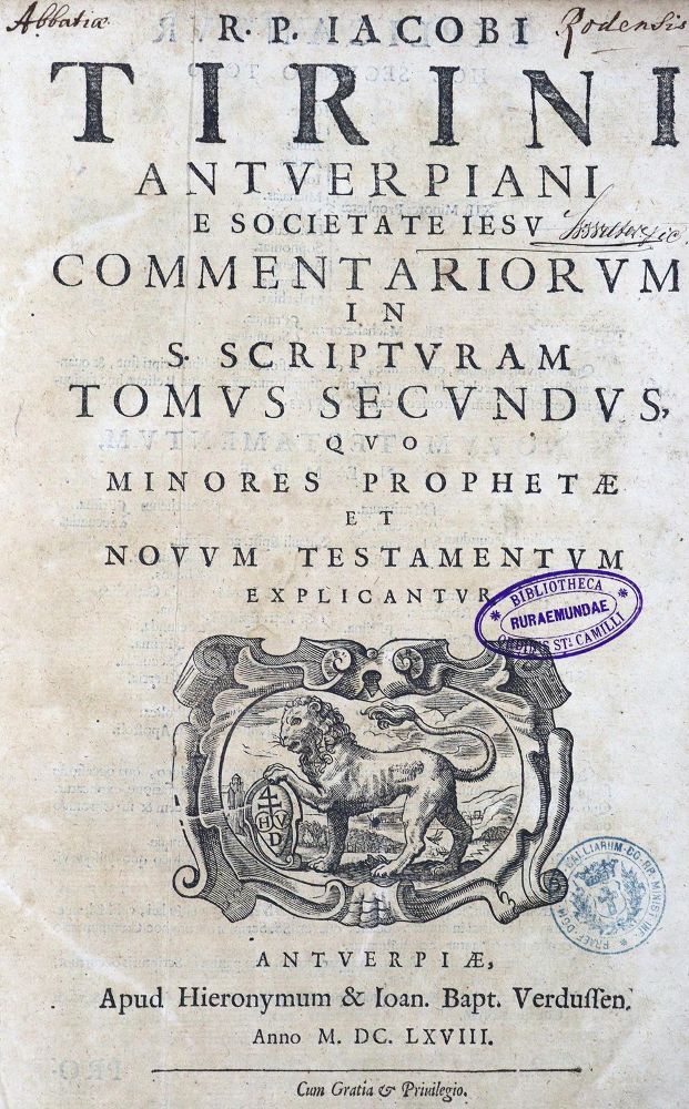 Große Abbildung Nr.1: 124-337 Tirinus,J.: (Alte Drucke, Handschriften und Theologie)