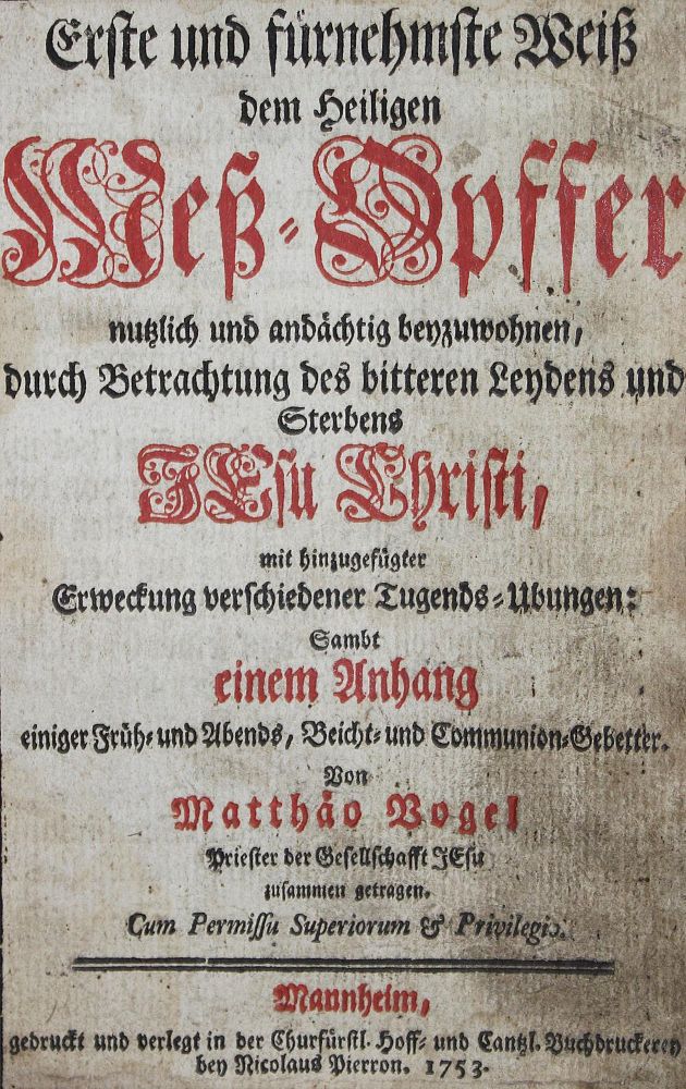 Große Abbildung Nr.1: 124-347 Vogel,M.: (Alte Drucke, Handschriften und Theologie)