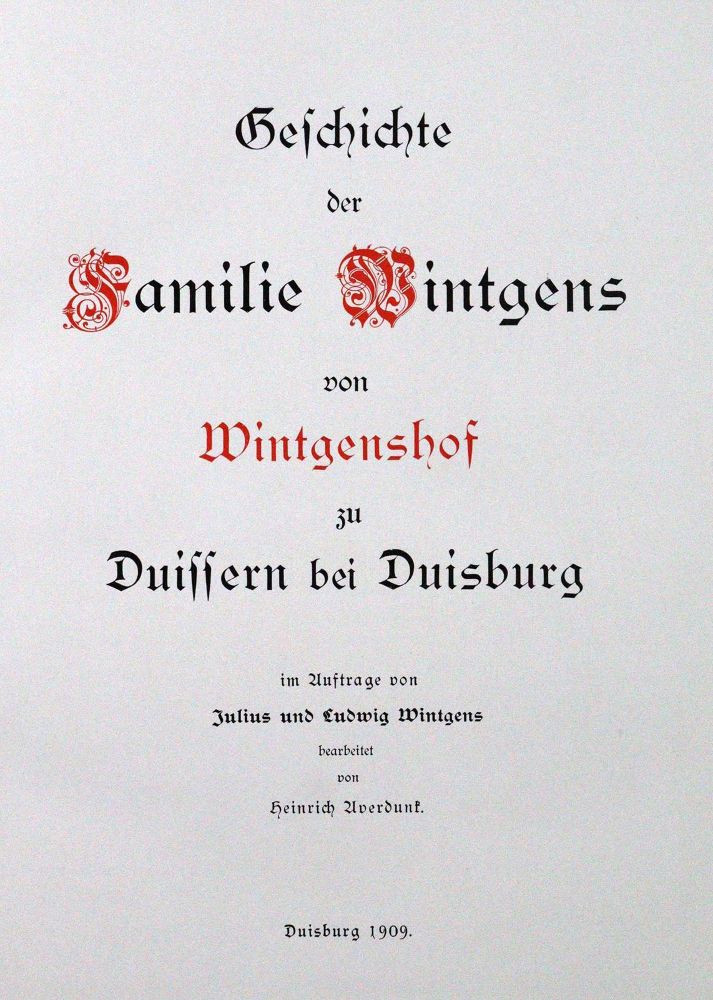 Große Abbildung Nr.1: 124-365 Averdunk,H.: (Genealogie und Heraldik, Wintgens)