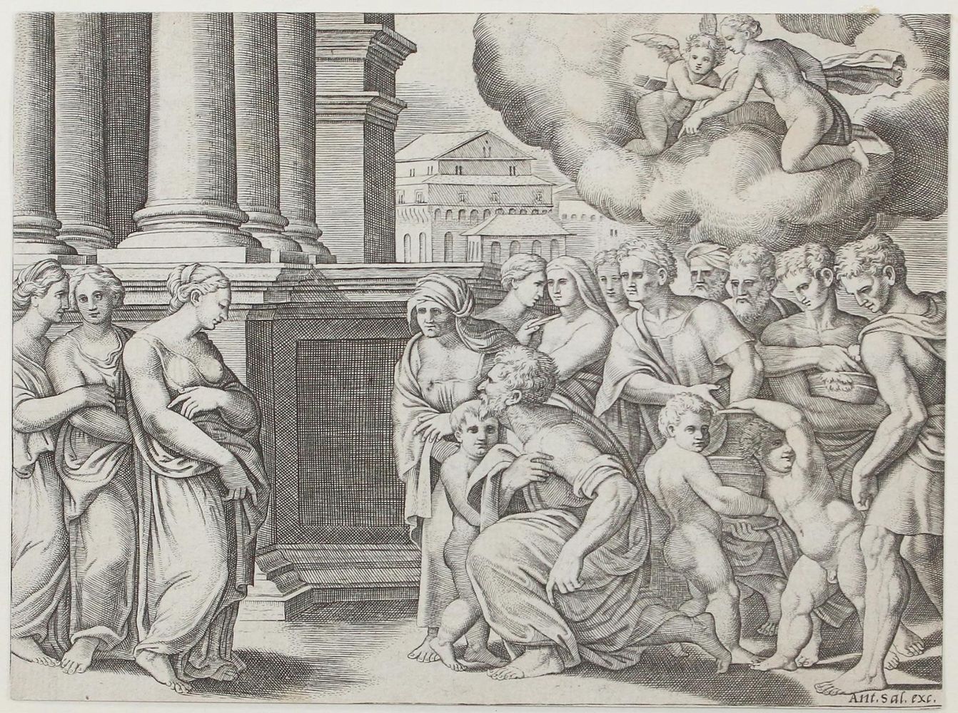 Große Abbildung Nr.1: 124-3659 Meister B mit dem Würfel: (Künstlergraphik)