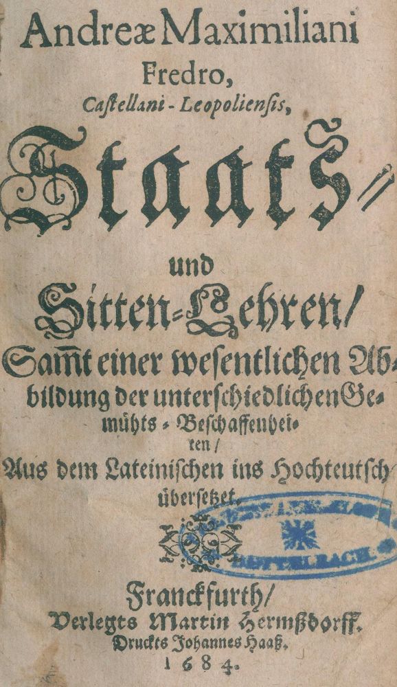 Große Abbildung Nr.1: 124-366 Fredro,(A.M.).: (Politik und Staatswissenschaften)