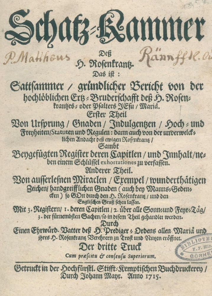 Große Abbildung Nr.2: 124-384 Schatz-Kammer: (Freimaurerei, Rosenkranz)