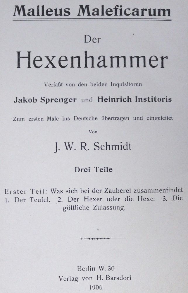 Große Abbildung Nr.1: 124-393 Sprenger,J. u. H.Institoris.: (Grenzwissenschaften und Okkultismus)