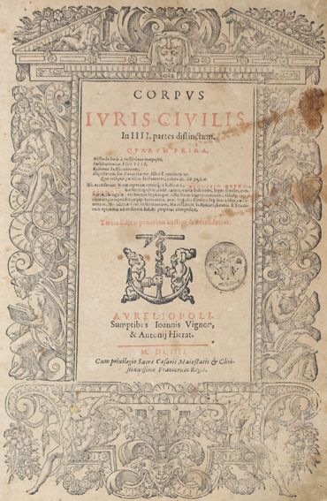 Große Abbildung Nr.1: 124-411 Corpus iuris civilis: (Juridica und Kriminologie)