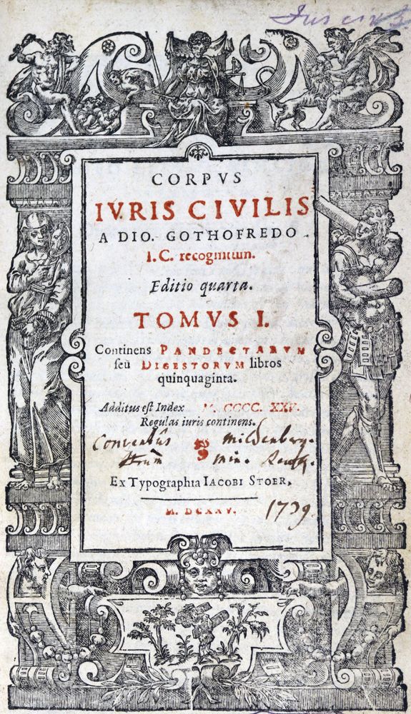 Große Abbildung Nr.1: 124-417 Gothofredus,D.: (Juridica und Kriminologie)