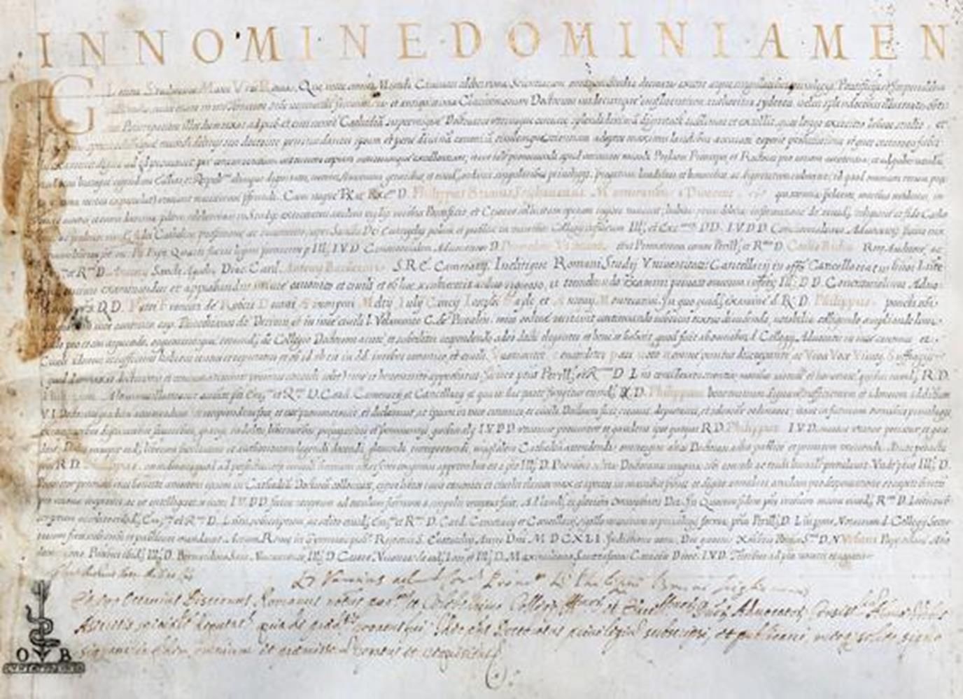 Große Abbildung Nr.1: 124-426 Promotionsurkunde: (Juridica und Kriminologie)