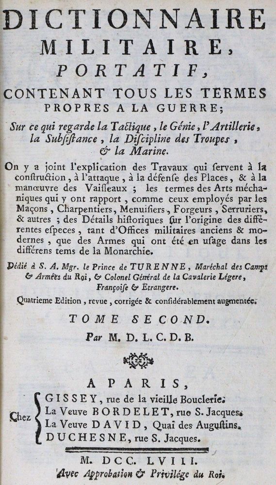Große Abbildung Nr.1: 124-488 (Chesnaye des Bois,A.de la).: (Militaria)