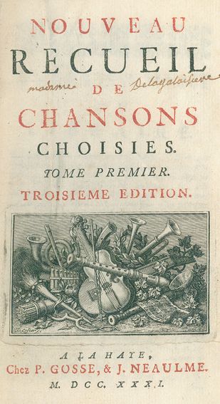 Große Abbildung Nr.1: 124-540 Nouveau recueil de chansons choisies.: (Musik)