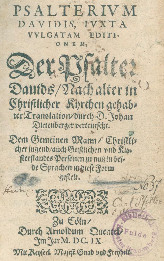 Große Abbildung Nr.1: 124-59 Psalterium Davidis,: (Bibeln)