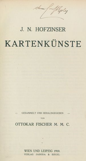 Große Abbildung Nr.1: 124-595 Hofzinser,J.N.: (Zauberei)