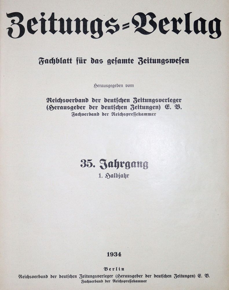 Große Abbildung Nr.1: 124-598 Zeitungs-Verlag.: (Zeitschriften und Zeitungen)