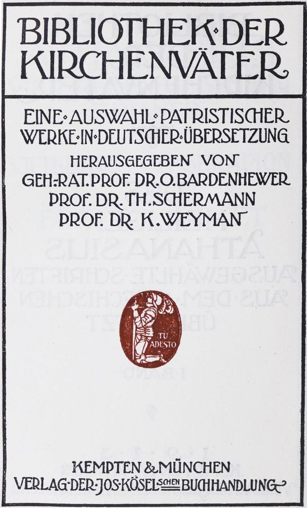 Große Abbildung Nr.1: 124-61 Bibliothek der Kirchenväter.: (Alte Drucke, Handschriften und Theologie)