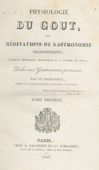 Große Abbildung Nr.1: 124-621 (Brillat-Savarin,J.A.).: (Küche und Haushalt, Gastrosophie)